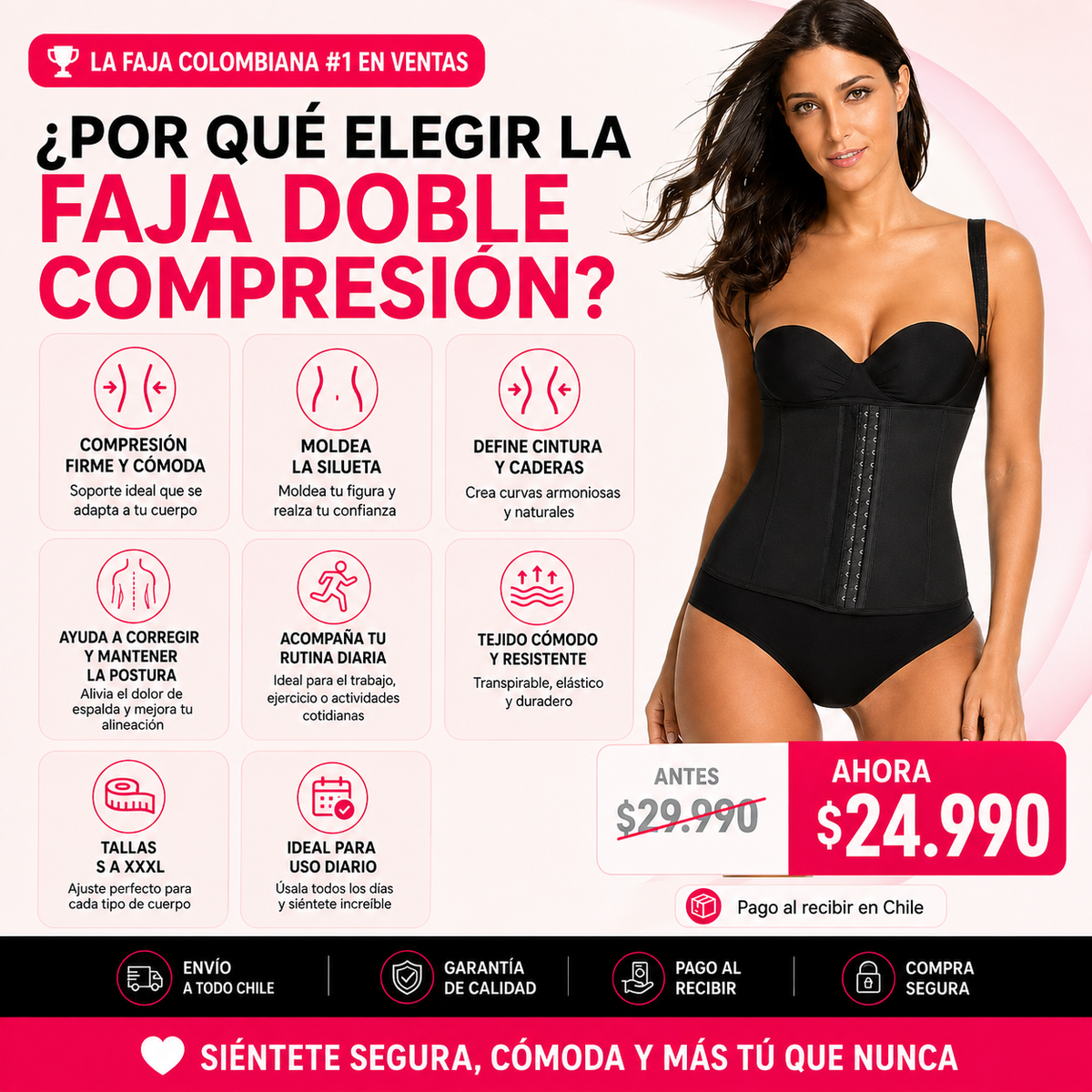 ✅ Faja doble compresión