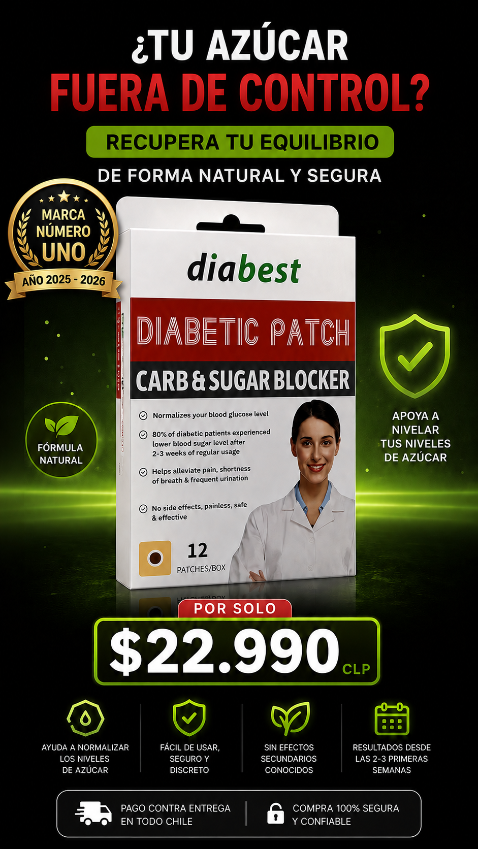 regulador de azúcar en parches diabest